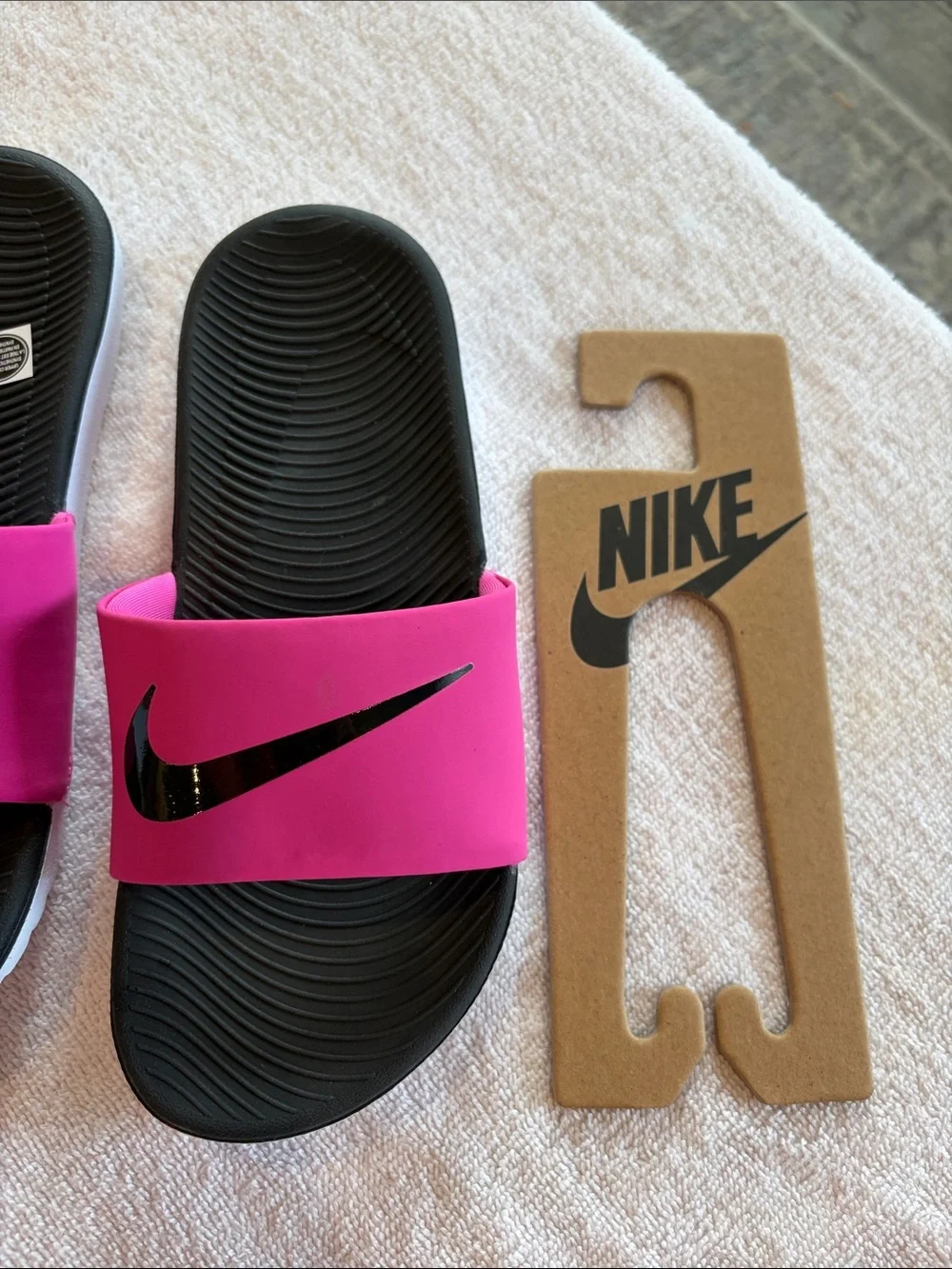 Nike Hot Pink and Black Slide Sandals - Picture 4 of 5